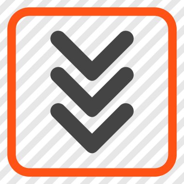 Vektör simgesi bir çerçeve içinde aşağı çift ok ucu