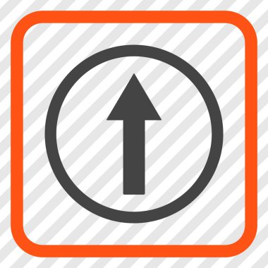 Bir çerçeve içinde yukarı yönlü ok vektör simgesi