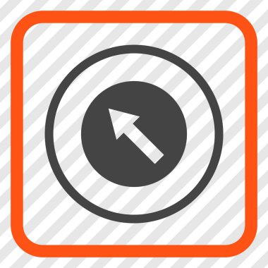 Yukarı Sağdan sola yuvarlak ok vektör simgesi bir çerçeve içinde