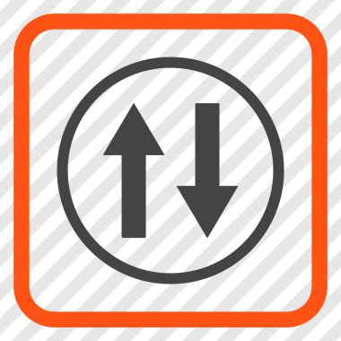 Dikey Çevir ok simge bir çerçeve içinde vektör