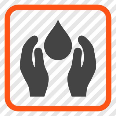 Su bakım vektör simgesi bir çerçeve içinde