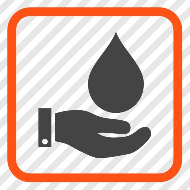 Su Servisi vektör simgesi bir çerçeve içinde