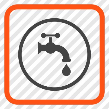 Su dokunun vektör simgesi bir çerçeve içinde