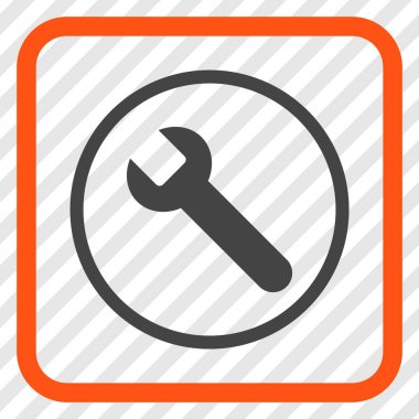 İngiliz anahtarı vektör simgesi bir çerçeve içinde