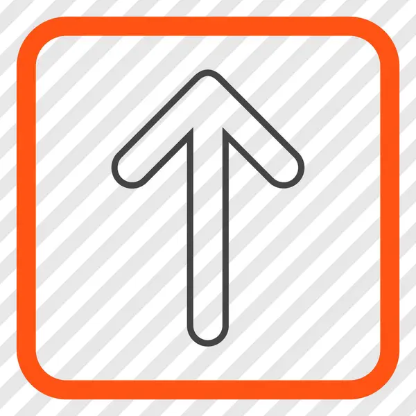 Arrotondato freccia su icona vettoriale in una cornice — Vettoriale Stock