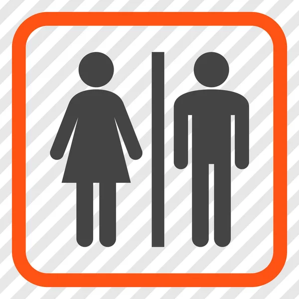 Osoby WC wektor ikona w ramce — Wektor stockowy