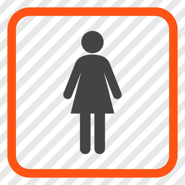 Mujer Vector icono en un marco — Vector de stock