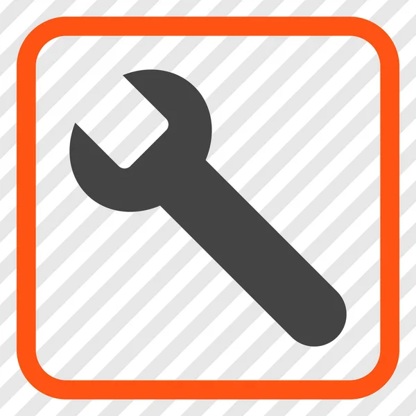 Wrench Vector Icon In a Frame — Stock Vector