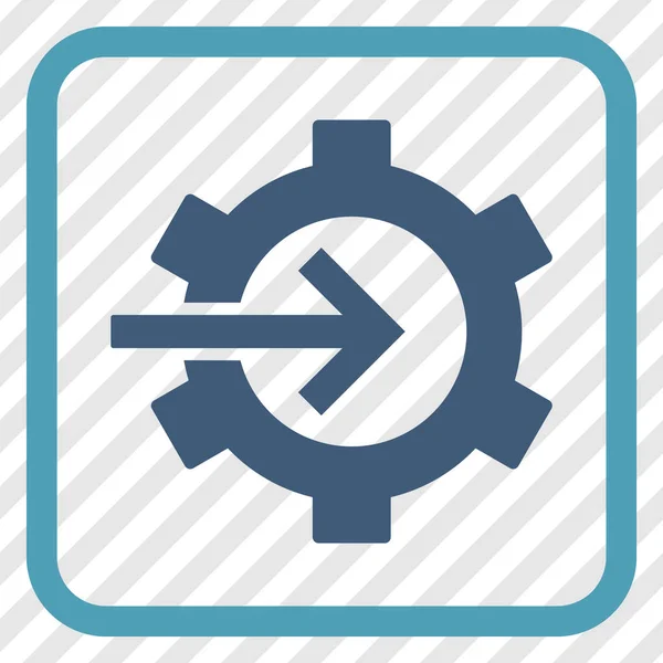 Icono de vectores de integración de engranajes en un marco — Vector de stock