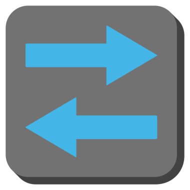 Yatay Çevir okları yuvarlak kare vektör simgesi