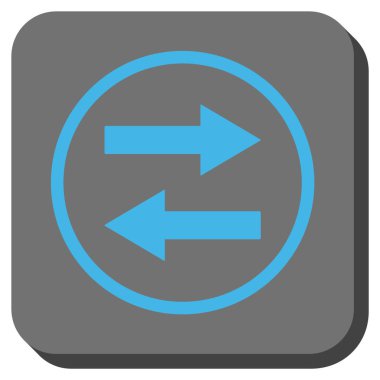 Yatay Çevir okları yuvarlak kare vektör simgesi