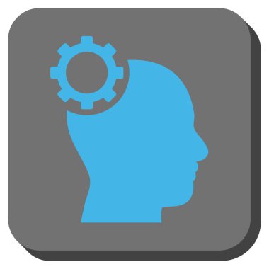 Akıl dişli yuvarlak kare vektör simgesi