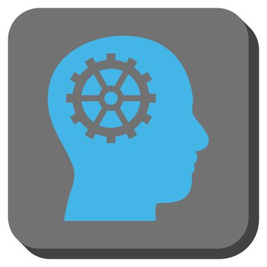 Akıl yuvarlatılmış kare vektör simgesi