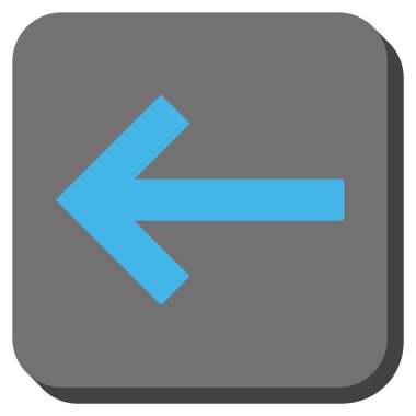 Sol ok yuvarlak kare vektör simgesi