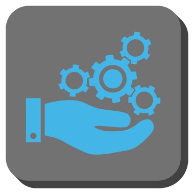 Mekanik Servisi yuvarlak kare vektör simgesi