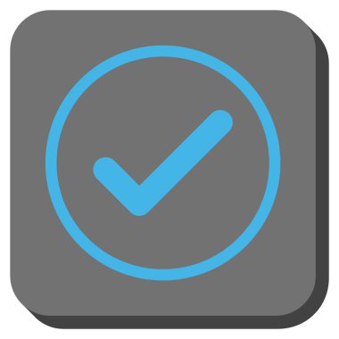 Tamam yuvarlak kare vektör simgesi