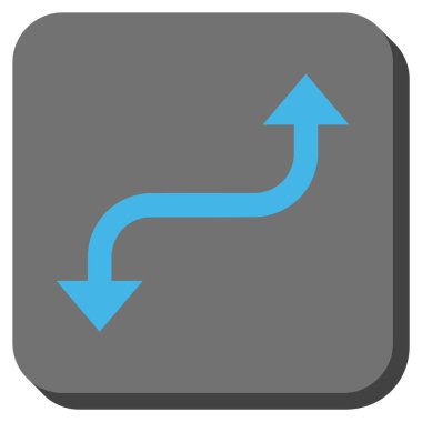 Tam tersi kavisli ok yuvarlatılmış kare vektör simgesi