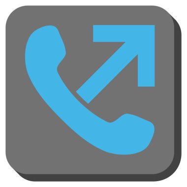 Çağrı giden yuvarlak kare vektör simgesi