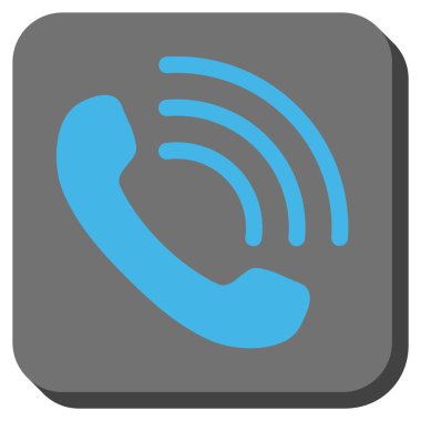 Telefon görüşmesi yuvarlak kare vektör simgesi