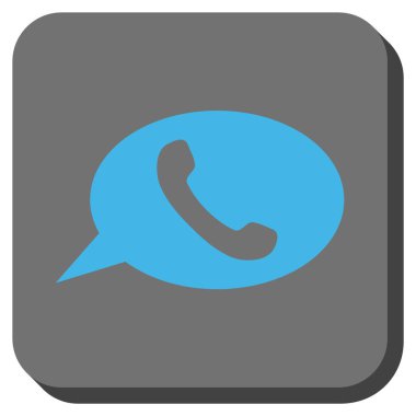 Telefon mesajı yuvarlak kare vektör simgesi