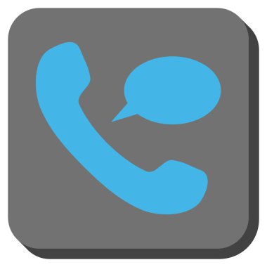 Telefon mesajı yuvarlak kare vektör simgesi