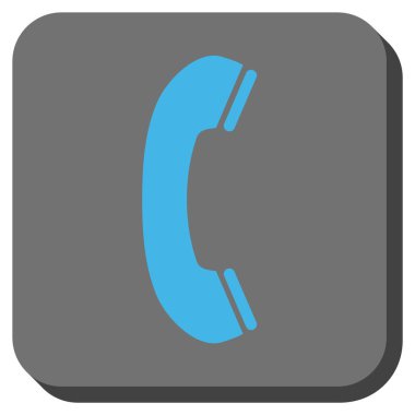 Telefon alıcı yuvarlak kare vektör simgesi