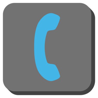 Telefon alıcı yuvarlak kare vektör simgesi