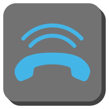 Telefonun çaldığını yuvarlak kare vektör simgesi