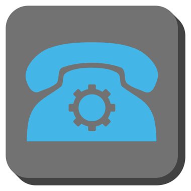 Telefon ayarları yuvarlak kare vektör simgesi