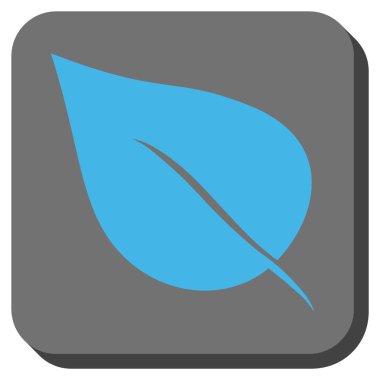 Bitki yaprak yuvarlak kare vektör simgesi