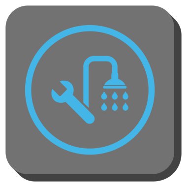 Sıhhi tesisat yuvarlak kare vektör simgesi