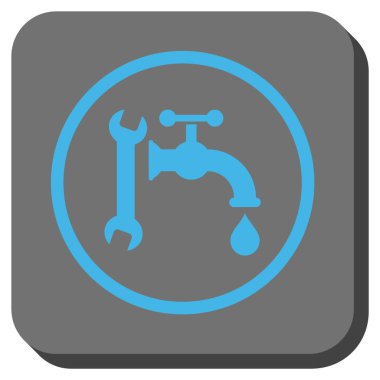 Sıhhi tesisat yuvarlak kare vektör simgesi