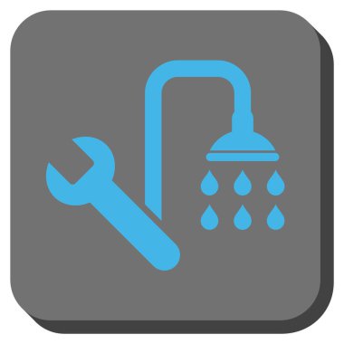 Sıhhi tesisat yuvarlak kare vektör simgesi