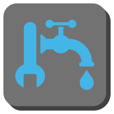 Sıhhi tesisat yuvarlak kare vektör simgesi