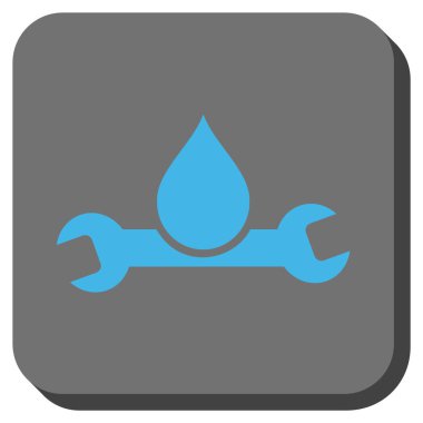 Sıhhi tesisat yuvarlak kare vektör simgesi