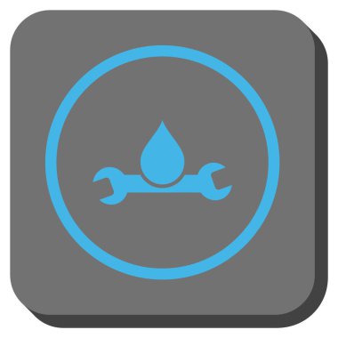 Sıhhi tesisat yuvarlak kare vektör simgesi