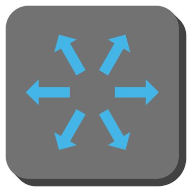 Radyal okları yuvarlak kare vektör simgesi