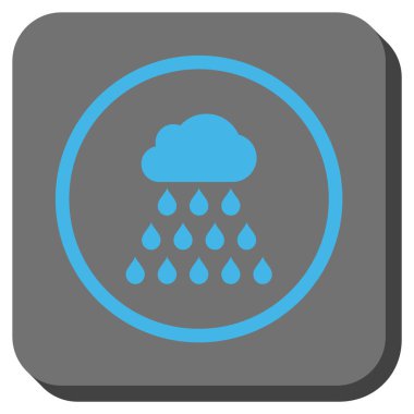 Yağmur bulutu yuvarlak kare vektör simgesi