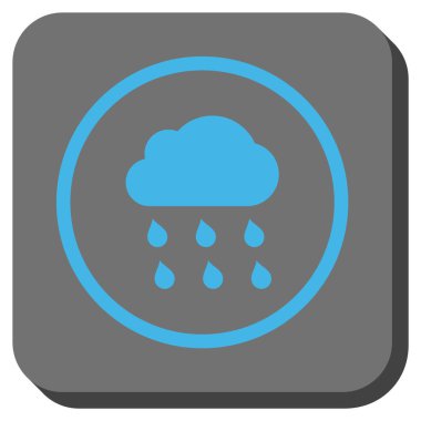 Yağmur bulutu yuvarlak kare vektör simgesi