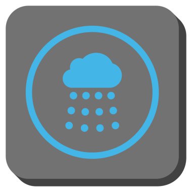 Yağmur bulutu yuvarlak kare vektör simgesi