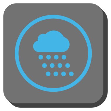 Yağmur bulutu yuvarlak kare vektör simgesi