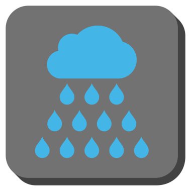 Yağmur bulutu yuvarlak kare vektör simgesi