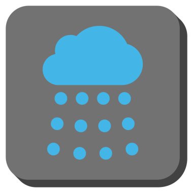 Yağmur bulutu yuvarlak kare vektör simgesi