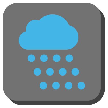 Yağmur bulutu yuvarlak kare vektör simgesi