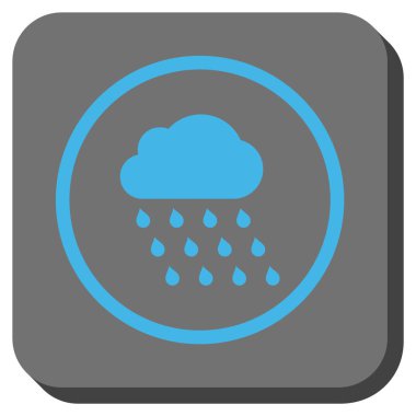 Yağmur bulutu yuvarlak kare vektör simgesi