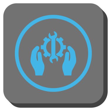 Hizmet yuvarlak kare vektör simge onarmak