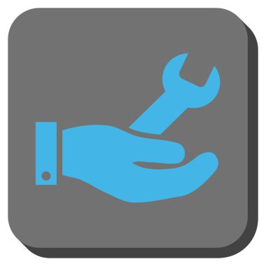 Hizmet yuvarlak kare vektör simge onarmak