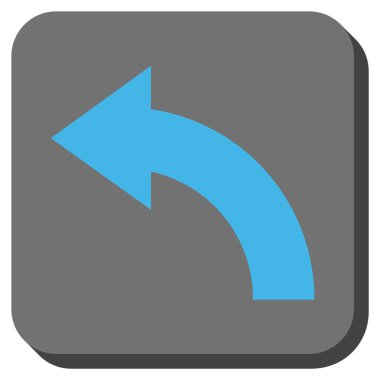 Sola Döndür yuvarlak kare vektör simgesi