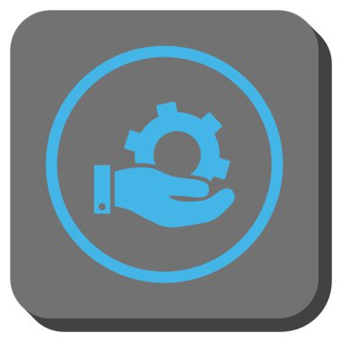 Hizmet yuvarlak kare vektör simgesi