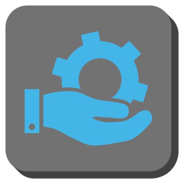 Hizmet yuvarlak kare vektör simgesi